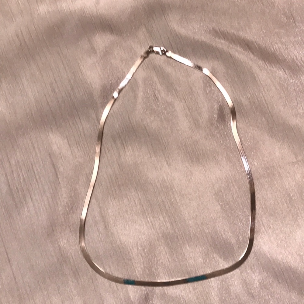 Sterling silver herringbone necklace